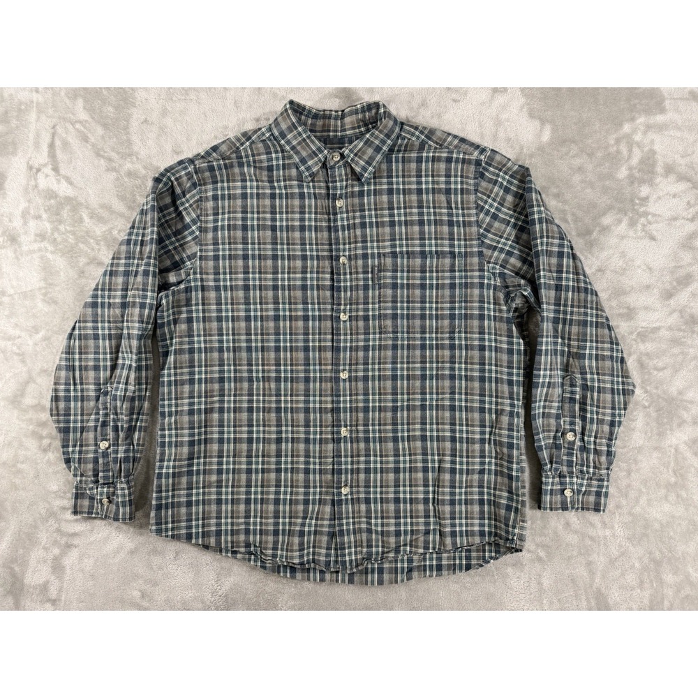 Woolrich Shirt Mens L Flannel Outdoor Workwear Base Layer Hiking Dad Pleated